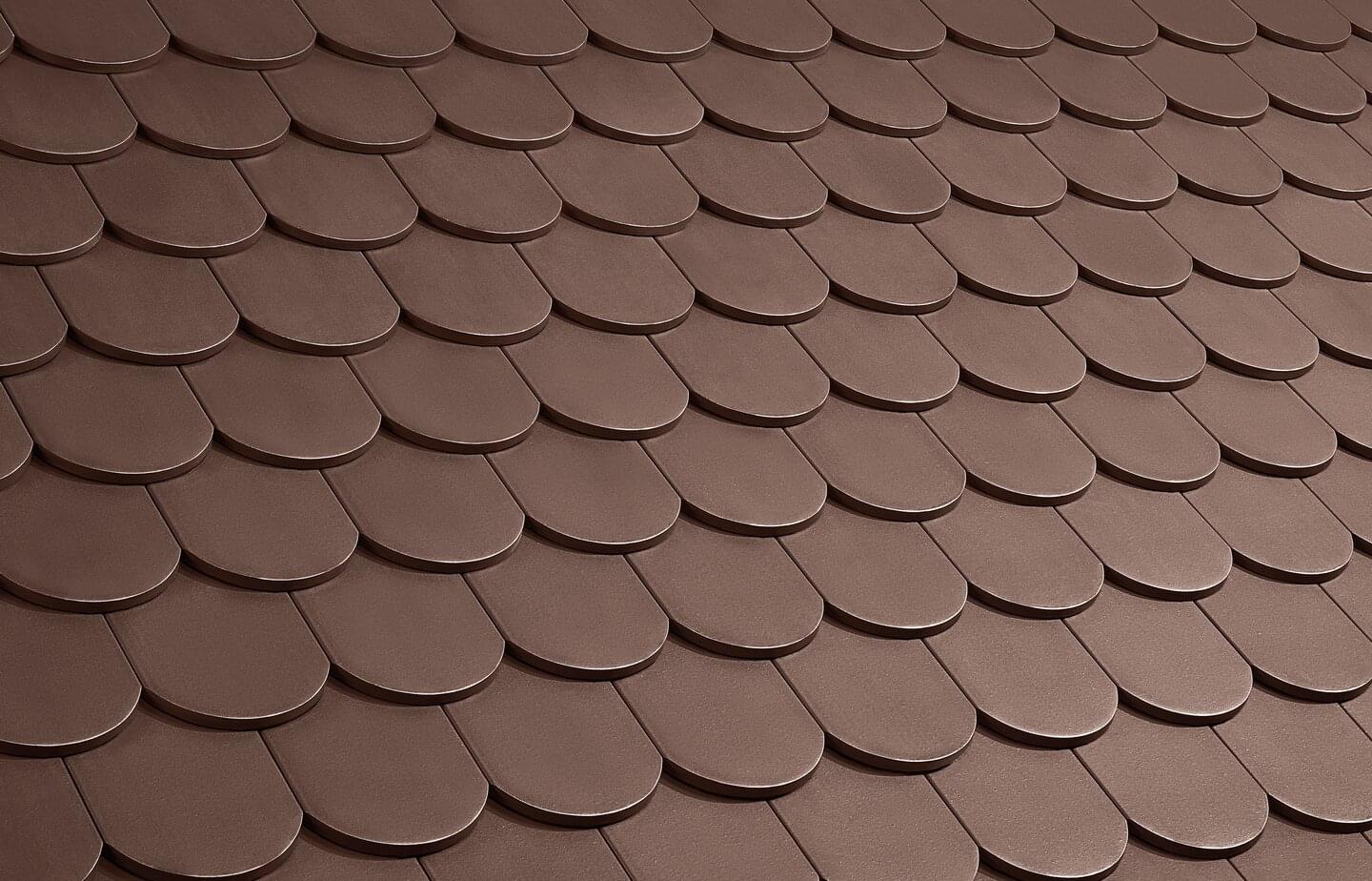 Tuiles plates écaille - Tuile standard Brun brésilién | Motif de surface toît | © © ERLUS AG 2021