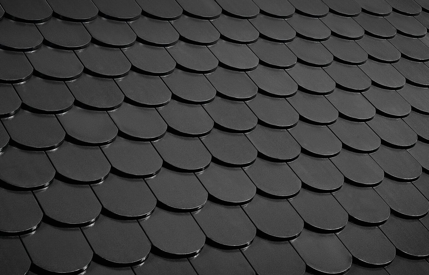 Tuiles plates écaille - Tuile standard Noir diamant | Motif de surface toît | © © ERLUS AG 2021