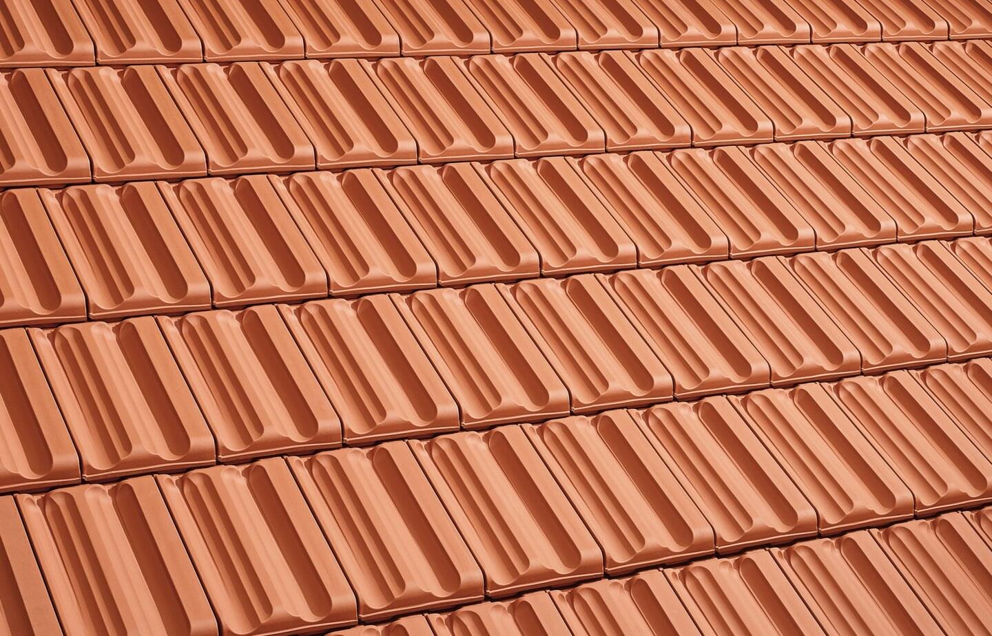 Falzziegel (Interlocking Tile) - Natural red | Image roof surface | © © ERLUS AG 2021