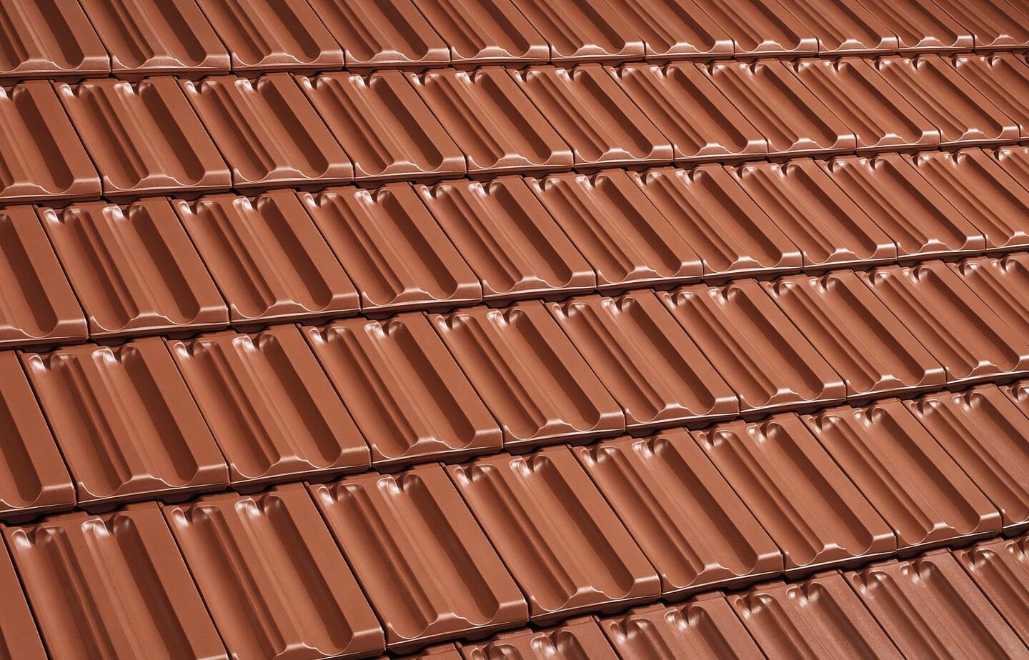 Großfalzziegel - Copper brown | Image roof surface | © © ERLUS AG 2021