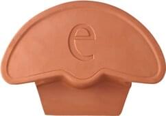 Ceramic ridge end disc with ERLUS-logo Natural red | Image product range