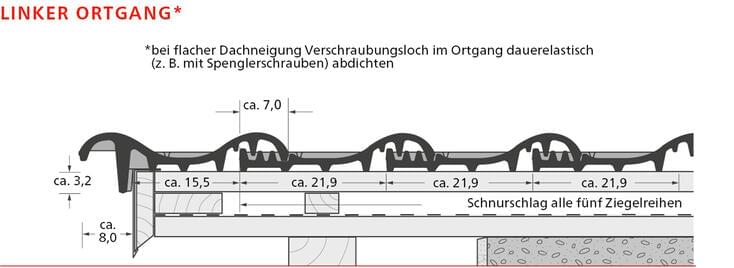 ERLUS Technische Zeichnung E 58 RS® - Linker Ortgang | © ERLUS AG 2018