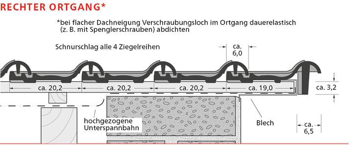 ERLUS Technische Zeichnung E 58 S - Rechter Ortgang | © ERLUS AG 2018