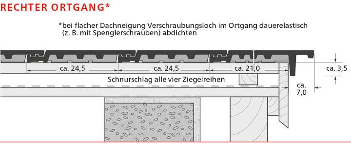 ERLUS Technische Zeichnung Linea® - Rechter Ortgang | © ERLUS AG 2018