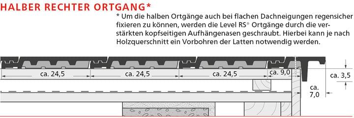 ERLUS Technische Zeichnung Linea® - Halber Rechter Ortgang | © ERLUS AG 2018