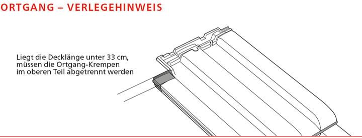 ERLUS Technische Zeichnung Scala® - Ortgang Verlegehinweis | © ERLUS AG 2018