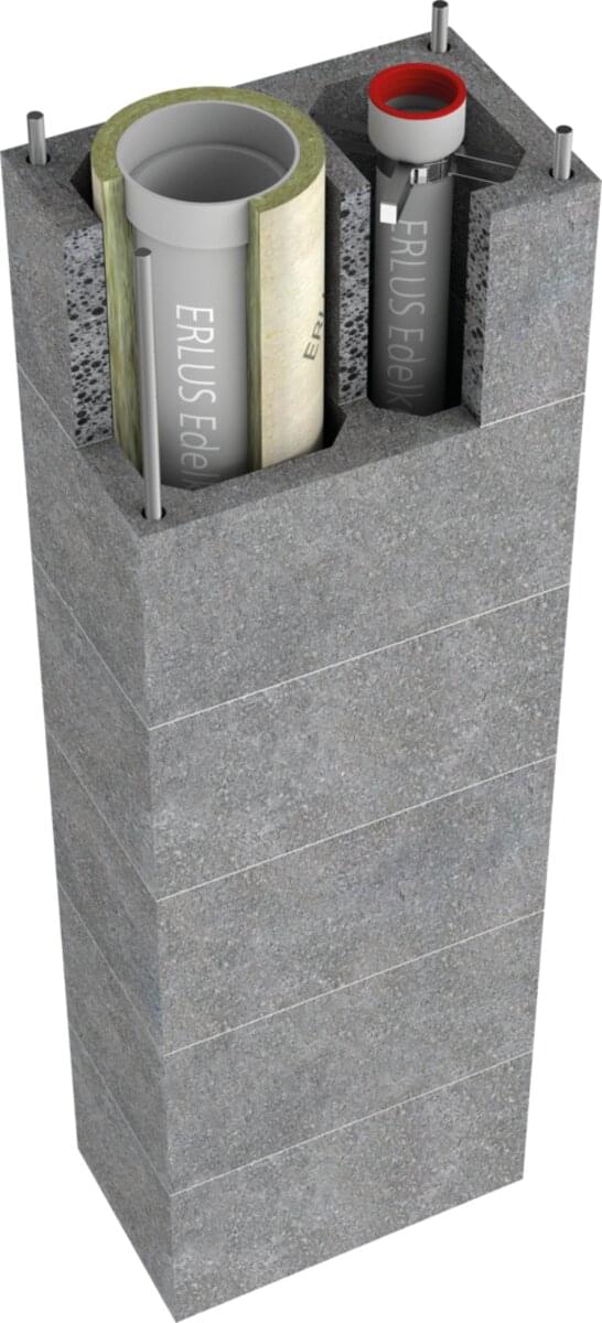 S/SÜ, ERLUS Leistungsschornstein + Überdruckabgasleitung, Geschosshoch - Rendering | © ERLUS AG 2018 S/SÜ, ERLUS Leistungsschornstein + Überdruckabgasleitung, Geschosshoch - Rendering | © ERLUS AG 2018