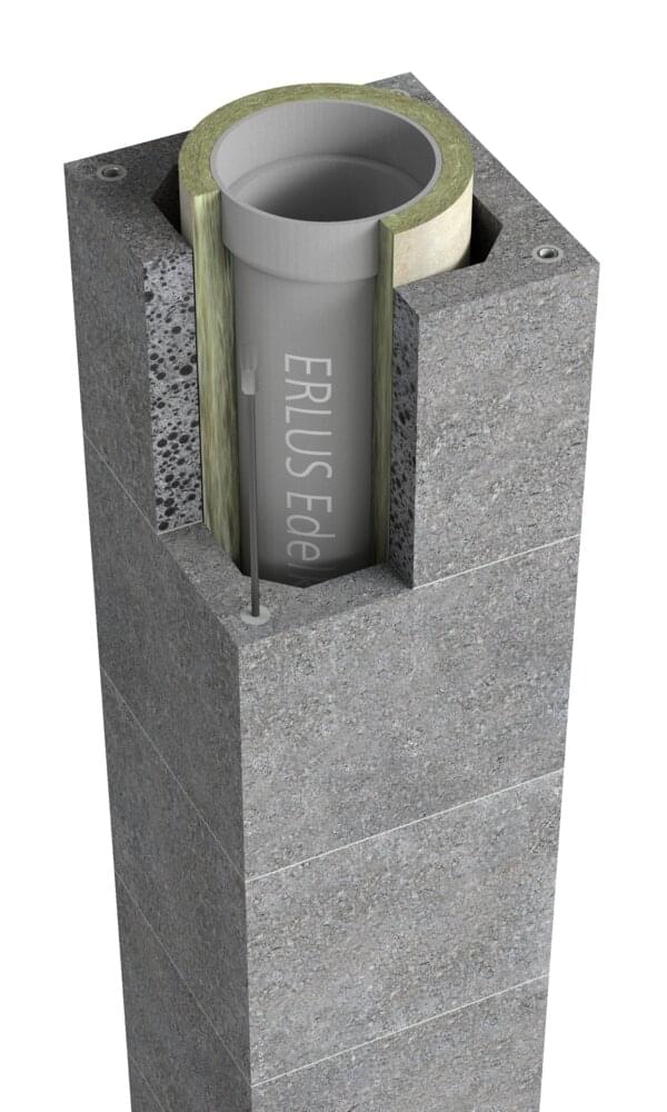 S, ERLUS Leistungsschornstein Geschosshoch, einzügig - Rendering | © ERLUS AG 2018