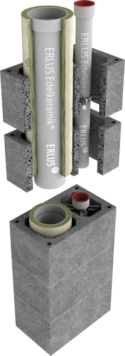 CI/BÜ, ERLUS Leistungsschornstein + Überdruckabgasleitung - Rendering | © ERLUS AG 2018 CI/BÜ, ERLUS Leistungsschornstein + Überdruckabgasleitung - Rendering | © ERLUS AG 2018