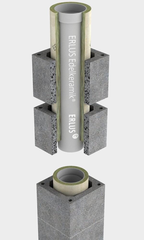 CI, ERLUS Leistungsschornstein, einzügig - Rendering | © ERLUS AG 2018