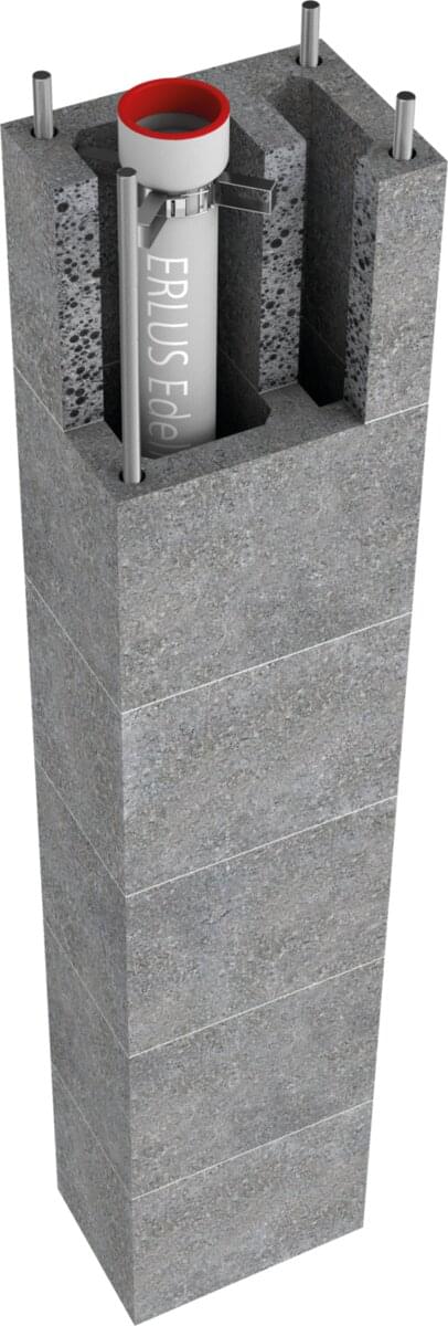 SÜ+i, ERLUS Überdruckabgasleitung Geschosshoch, einzügig mit Installationsschacht - Rendering | © ERLUS AG 2018 SÜ+i, ERLUS Überdruckabgasleitung Geschosshoch, einzügig mit Installationsschacht - Rendering | © ERLUS AG 2018