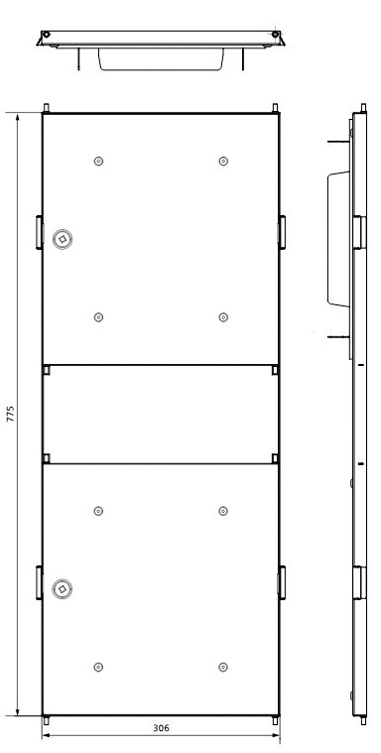 Design-Doppeltür für Standardfuß